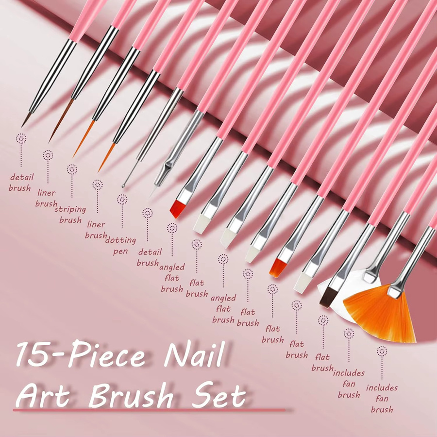 LULAA Nail Art Pen-Set, 15 Stück, Weiß - Bild 2