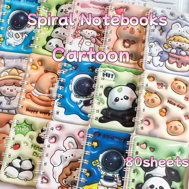A7 Notizbuch mit 3D-Druck-Cover, liniertes Journal, spiralgebunden, Multicolor - Bild 1