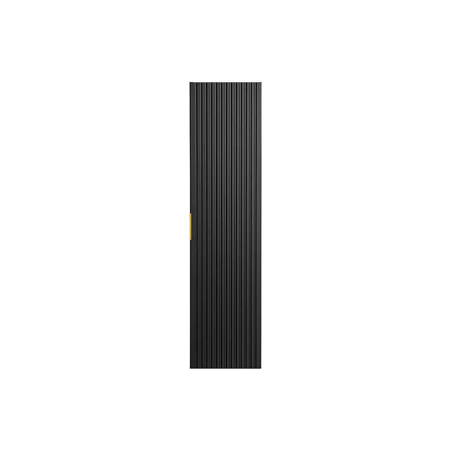 Vente-unique Badschrank Zevara in Schwarz im Art-déco-Stil mit geriffeltem Design, Wandmontage, Breite: 35 cm, Höhe: 140 cm - Bild 2
