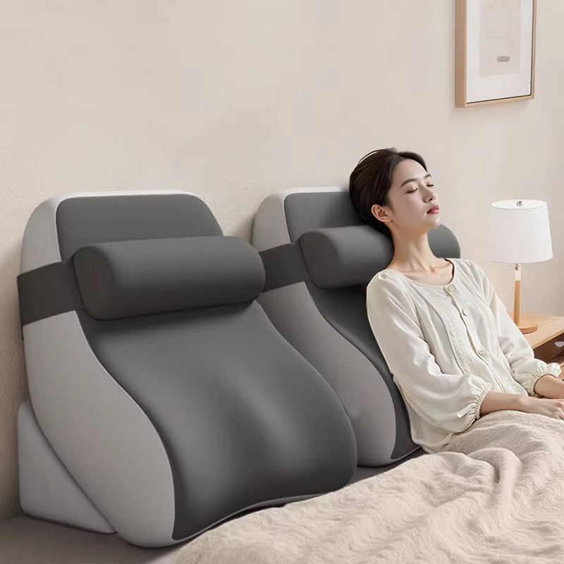 HEHUAI HT Ergonomisches Memory-Schaum-Keilkissen für Erwachsene mit Armlehnen, Rückenstützkissen zum Sitzen im Bett, Schwarz oder Grau - Bild 4