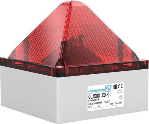 Pfannenberg Signalleuchte QUADRO LED HI 90-253 AC RD 21108645000 Rot mit Blitzlicht, Blinklicht und Dauerlicht 230 V/AC - Bild 1