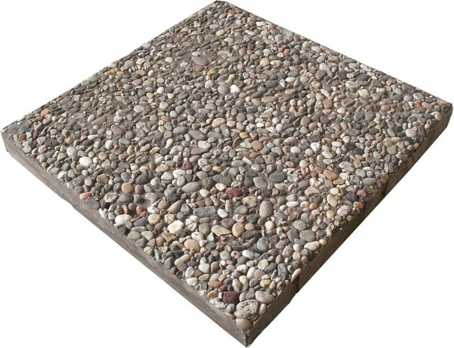 Waschbetonplatte Buntkies in Steinoptik, B/T/H: 40 x 40 x 4 cm - Bild 1