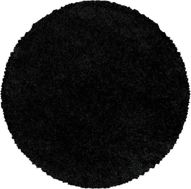 Ayyildiz Hochflorteppich Sydney Shaggy rund Schwarz Durchmesser: 160 cm - Bild 1