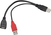 Delock USB 2.0 Y-Kabel mit USB-A Steckern und USB-A Buchse, Schwarz, Länge: 0,20 m - Bild 2