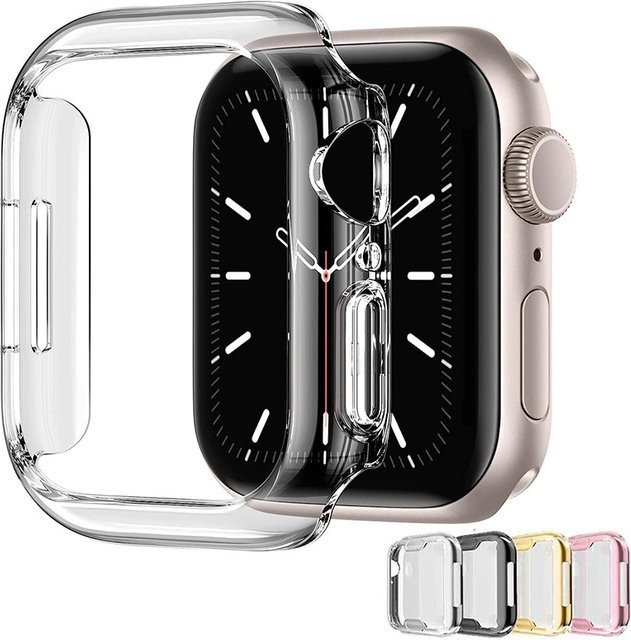 TPU-Schutzhülle für Apple Watch Serie Ultra, 8, 7, 6, 5, 4, 3, SE in Schwarz oder Transparent - Bild 1