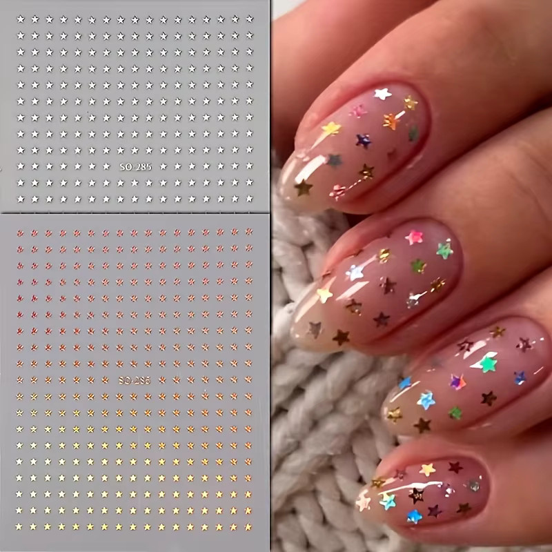STERN Nagelaufkleber, 8 Stück, Metallic, Damen - Bild 2