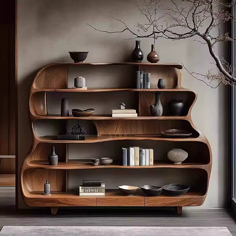 Rustikaler Wohnzimmerschrank aus Holz von Meuble De Rangements in schmaler Ausführung - Bild 2