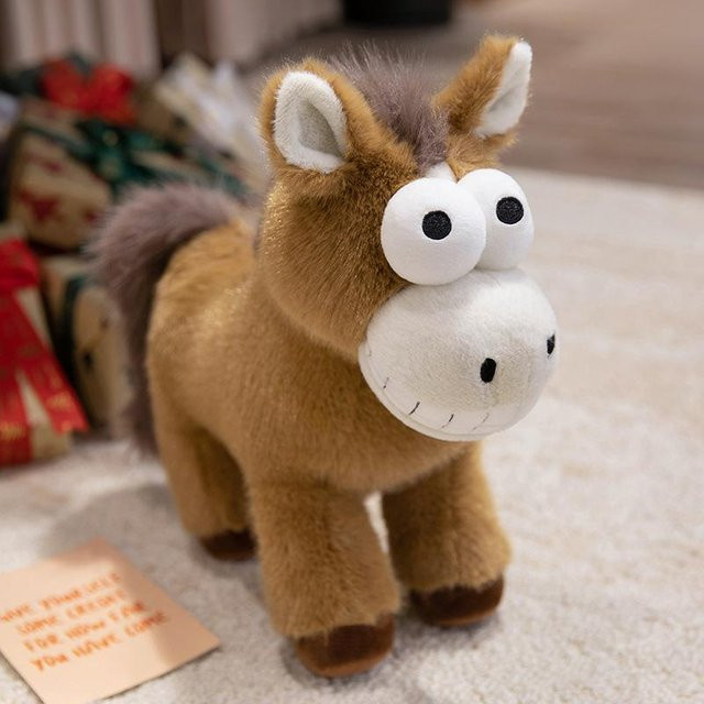 Braunes Pony Plüschtier, Fohlen Puppe, Stoffpuppe, 40cm - Bild 1