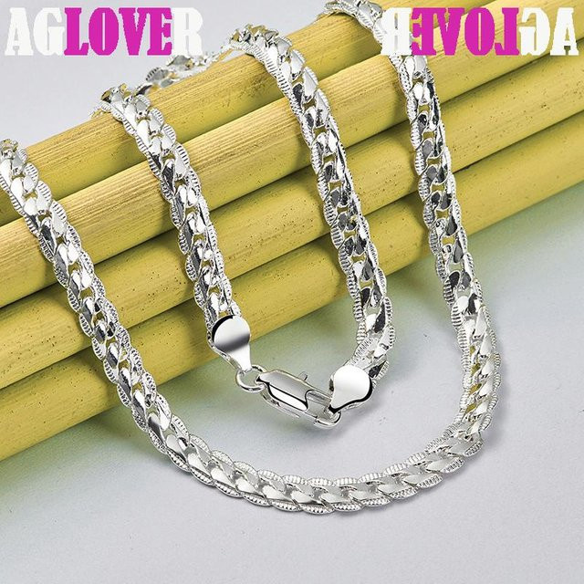 AGLOVER Halskette 925 Sterling Silber, 40 cm, Unisex - Bild 1