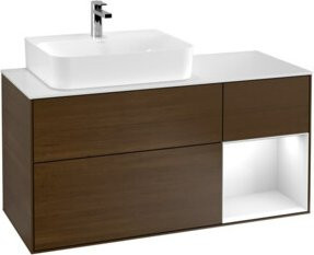 V&B Waschtischunterschrank Finion mit Wandbeleuchtung, Weiß lackiert, Breite: 120 cm, Tiefe: 50,1 cm, Höhe: 50,1 cm - Bild 1