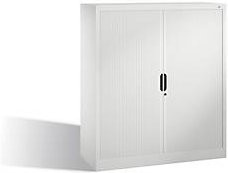 C + P Omnispace Rollladenschrank aus Stahl und Kunststoff, lichtgrau, abschließbar, B/T/H: 120 x 42 x 134,5 cm - Bild 1