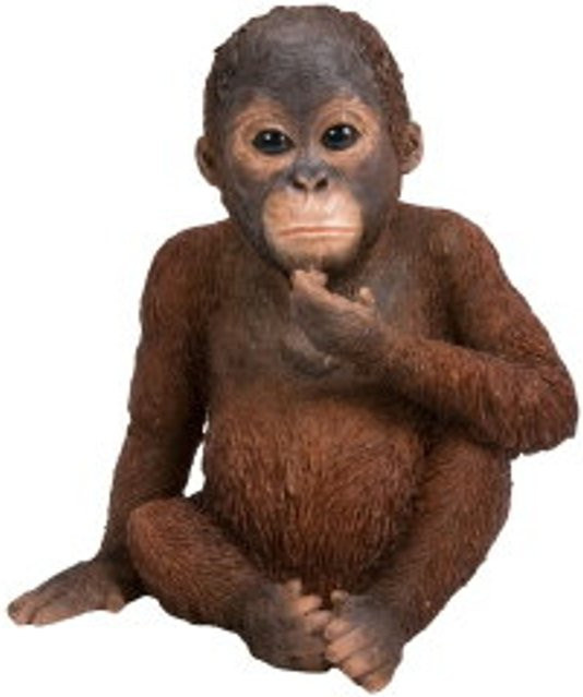 Orang-Utan-Baby Figur aus Polystone von HotAnt in Schwarz und Braun - Bild 1