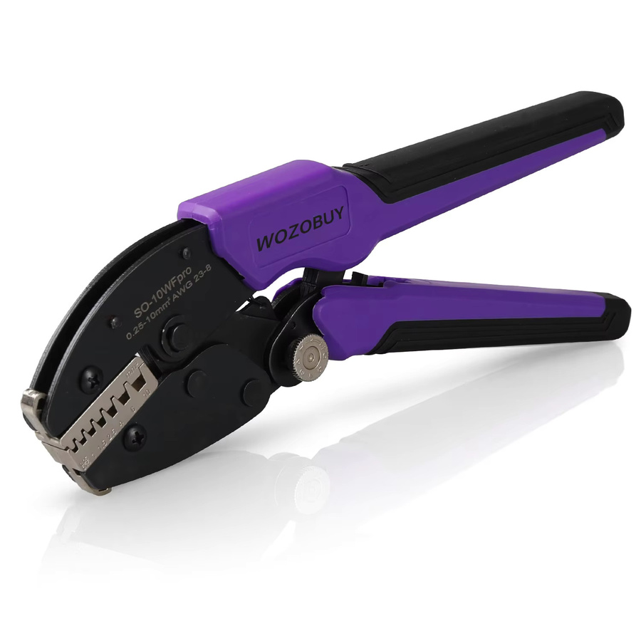 WOZOBUY Elektriker-Multifunktionszange mit 400 bis 2000 Kabelklemmen, Crimpzange für 0,25–10 mm²/23–8 AWG in Lila - Bild 2