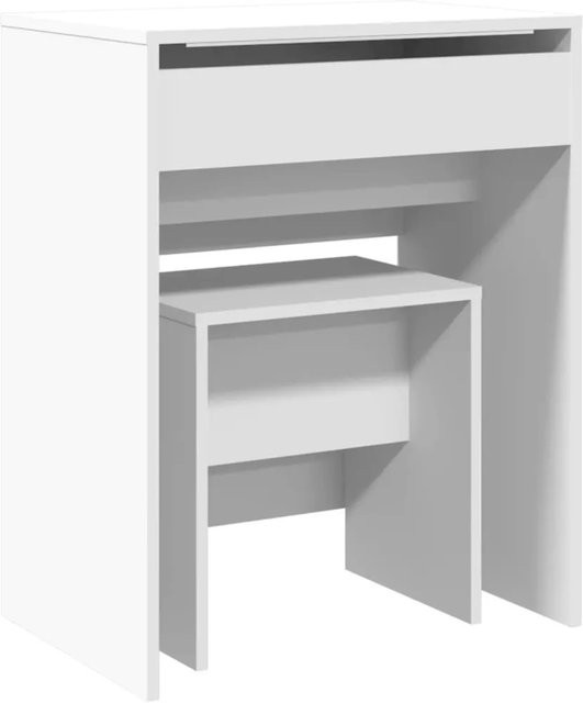 vidaXL Schminktisch mit Hocker in Weiß, B/T/H: 60 x 40 x 113,5 cm - Bild 1