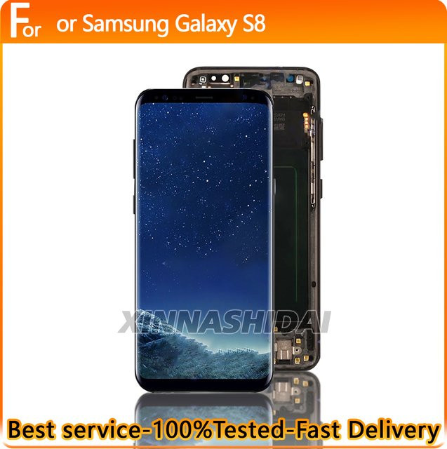 Samsung Galaxy S8 LCD Display mit OLED-Technologie und Touchscreen Montage in Schwarz mit Rahmen - Bild 1