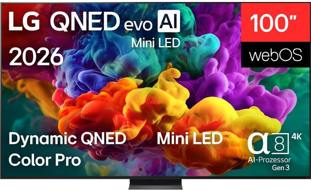 LG 100QNED87B6 QNED evo MiniLED Smart TV 4K Ultra HD, 253 cm (100 Zoll), Schwarz - Bild 1