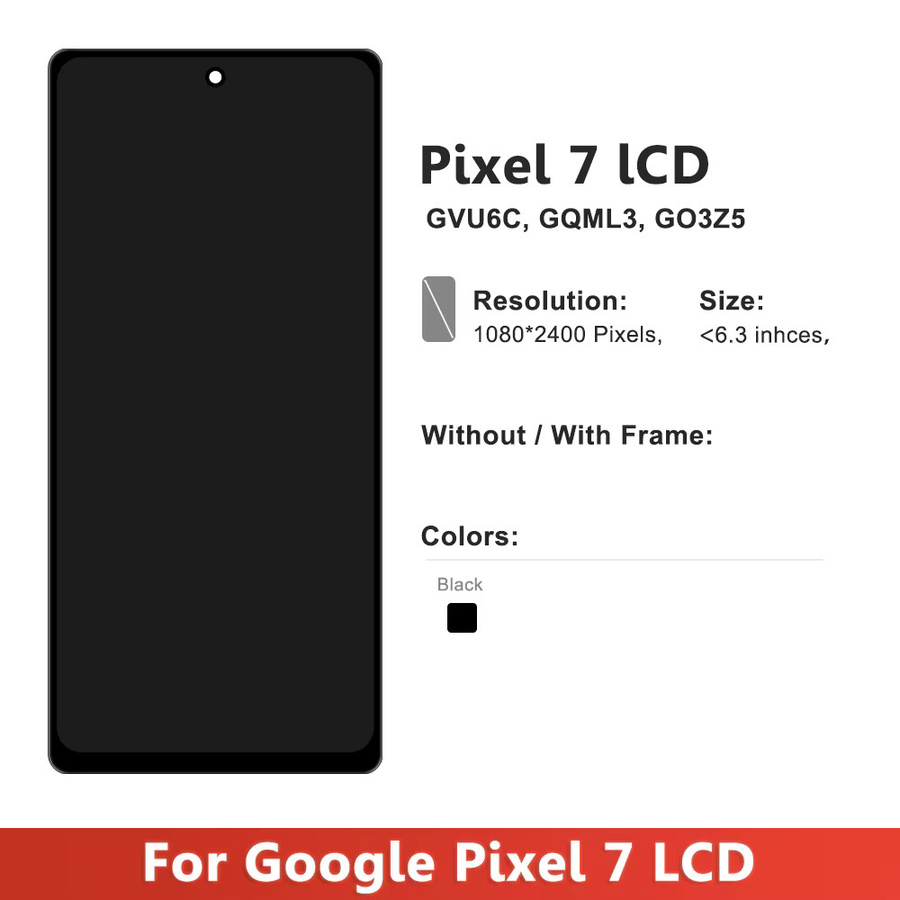 Q-PASS LCD Display Touchscreen Digitizer Montage Ersatz für Google Pixel 7 in Schwarz - Bild 2