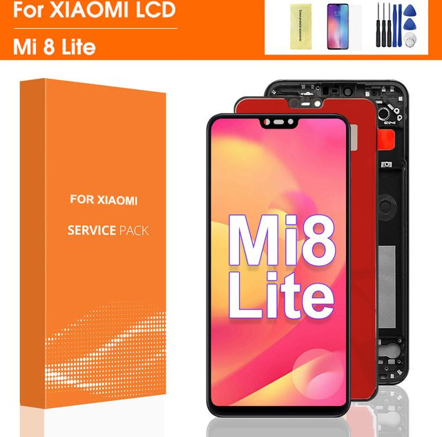 Xiaomi Mi 8 Lite LCD Touchscreen Display Baugruppe mit Rahmen in Schwarz 6.26 Zoll - Bild 1