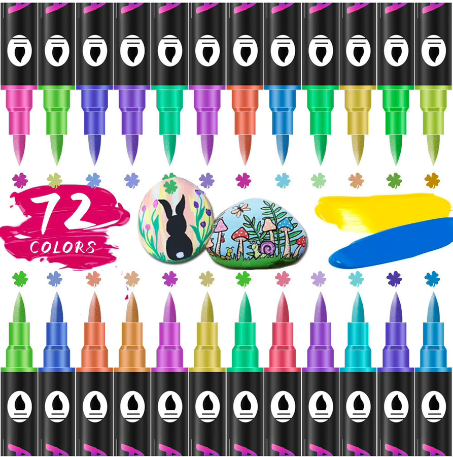 CONUSEA Acrylmarker Set mit Dual Tip für Zeichnungen und DIY-Handwerk, Mehrfarbig - Bild 2