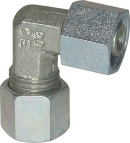 Riegler Einstellbare Winkel-Verschraubung aus verzinktem Stahl in Silber, Rohr-Außen-Ø 10 mm, V 513 - Bild 1