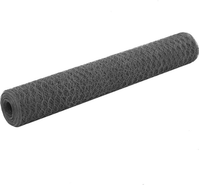 vidaXL Drahtzaun aus Stahl mit PVC-Beschichtung in Grau, Höhe: 1 m, Länge: 25 m - Bild 1