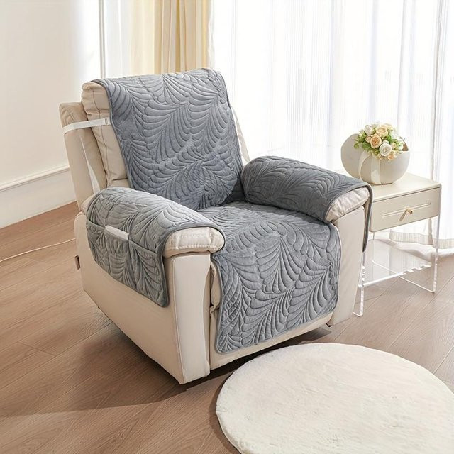 Yiran Furniture Plüsch-Stuhlbezug aus Samt in Grau mit verstellbaren Trägern, B/H: 60 x 225 cm - Bild 1
