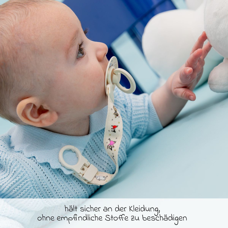 BIBS Geschenk-Set Moomin Friends mit 2 Latex-Schnullern und Schnullerband, Farbe Ivory/Sage, Größe 6-18 Monate - Bild 2