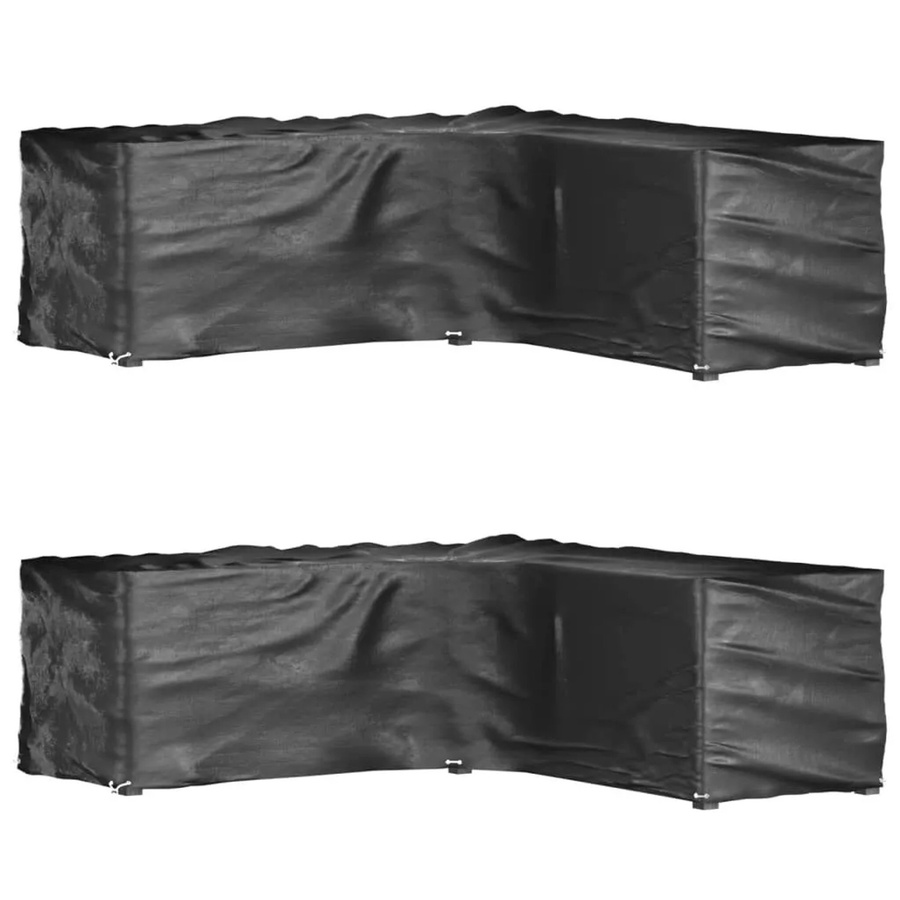 vidaXL Gartenmöbel-Abdeckungen in L-Form, 2 Stück mit 16 Ösen, H x B x T: 90 x 285 x 285 cm - Bild 2