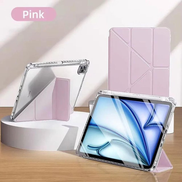 Smart Cover Schutzhülle für iPad Air 3 10,5 Zoll sowie iPad 7. Gen, 8. Gen und 9. Gen 10,2 Zoll mit Y-Falt-Funktion und Stifthalter in Rosa - Bild 1