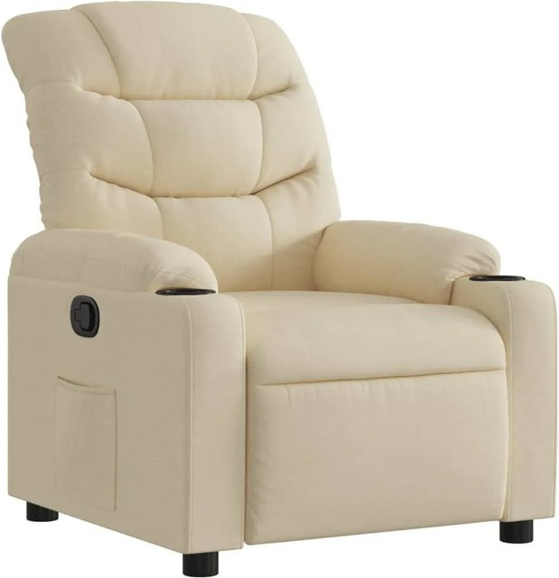 vidaXL Relaxsessel in Beige aus Stoff mit Armlehnen und manueller Verstellung - Bild 1