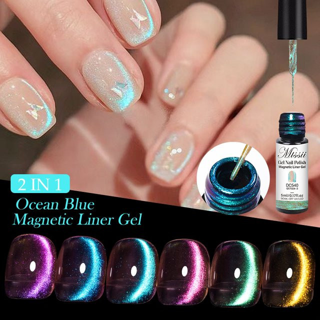 Mtssii Ocean Blue Cat Magnetic Liner Gel-Nagellack, Schimmernd, Unisex - Bild 1