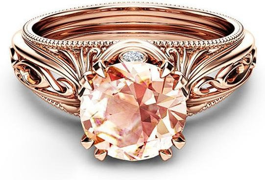 Allbestart Ring, Roségold, Messing, Zirkonia, Damen - Bild 1