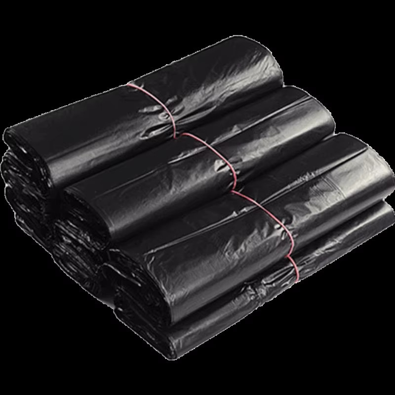 100 Stück schwarze Plastiktüten, verdickte Einkaufstüten für Takeaway, Küche und Müllaufbewahrung - Bild 5