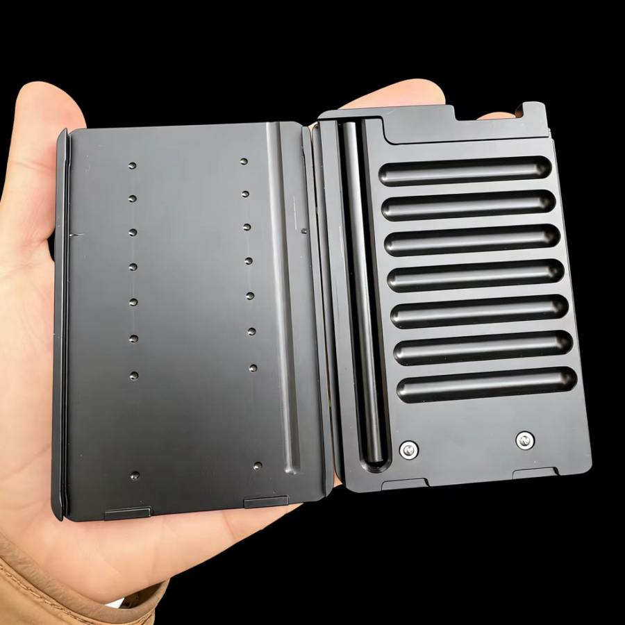 Huge Mai Schnupftabak-Set aus Metall mit Aluminiumstroh-Deckel in Schwarz, tragbare Aufbewahrung im Taschenformat inklusive Geschenkbox - Bild 5