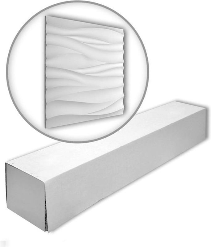 Profhome Decor Set mit 4 modernen 3D Wandpaneelen in Weiß, Wandvertäfelung aus Kunststoff mit abstraktem Design, 1,44 m2 - Bild 1