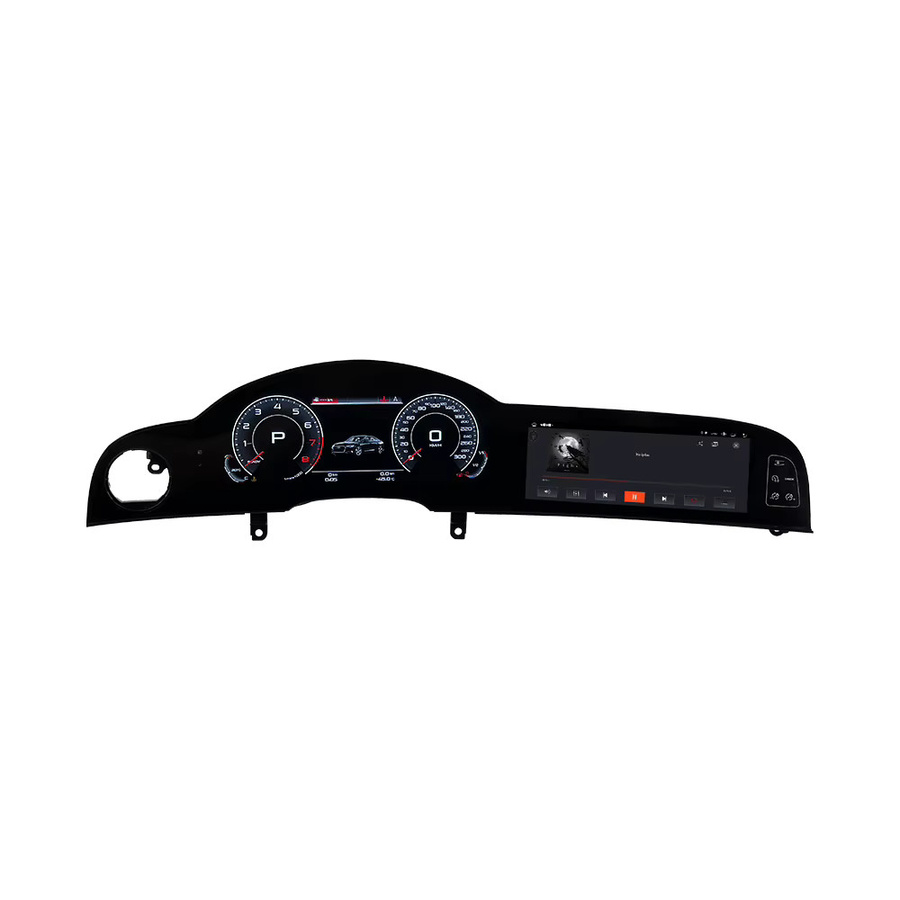 Android 14 Doppelbildschirm Cockpit Instrument Panel für Audi A6 C6 4F und Audi Q7 4L (2005-2015), Virtuelles Tachometer und Autoradio, Schwarz, 23 Zoll - Bild 1