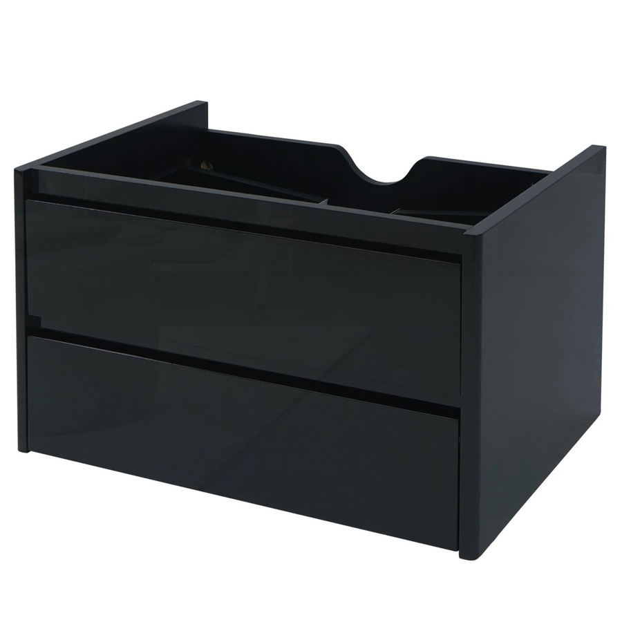 Waschbeckenunterschrank MCW-B19 in Schwarz mit Hochglanz-Finish und Soft-Close, Breite: 50 cm, Tiefe: 47 cm, Höhe: 80 cm - Bild 2
