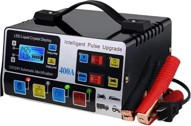 Lenovo Automatisches Batterieladegerät 400A 12V/24V 220W mit Impulsreparatur in Schwarz - Bild 1