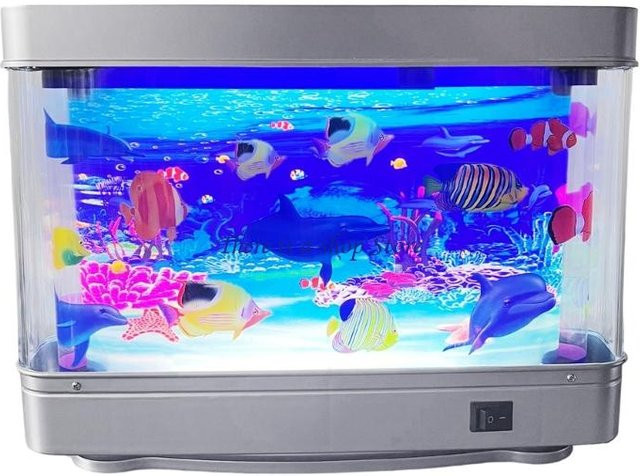 D0AD LED Aquarium-Fischlampe mit beweglichem Fisch, transparentes Nachtlicht für den Tisch mit USB-Anschluss - Bild 1