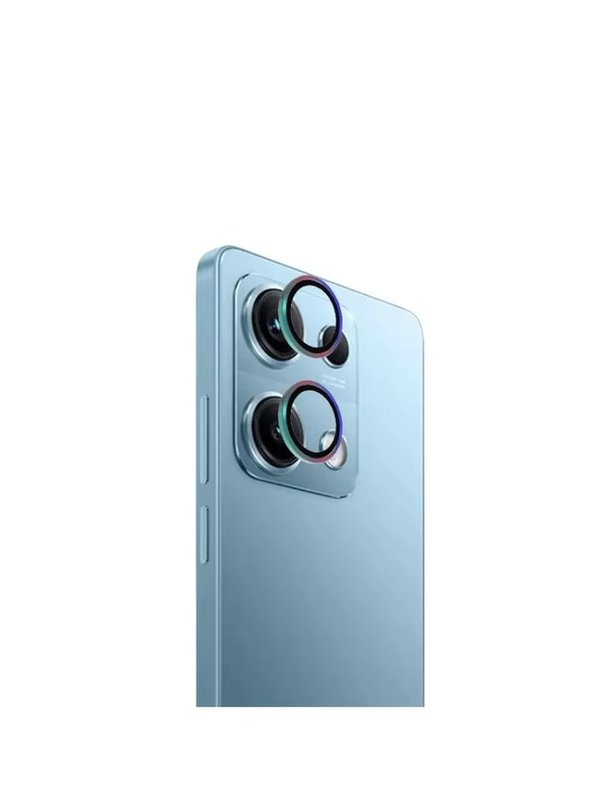 Xiaomi Redmi Note 14S 4G Kameraschutz Set mit Metallring und Objektivfolie in Schwarz und Multicolour - Bild 3