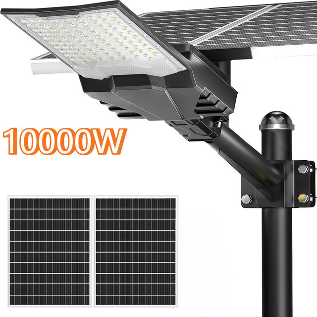 YQCHEZI Solar-Flutlicht LED mit 6500K Cool White, Wasserdichte Solar-Straßenlampe für Garten und Parkplatz, Weiß - Bild 1