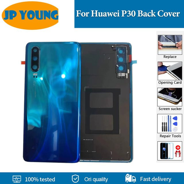 Huawei P30 Ersatzgehäuse Rückseite Batterieabdeckung für ELE-L29 ELE-L09 ELE-AL00 ELE-TL00 ELE-L04 in Schwarz oder Blau - Bild 1