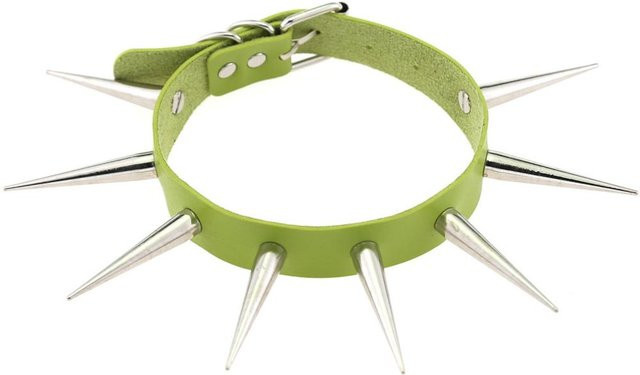 YIRAN Choker Halskette, Leder, Schwarz, Nieten, Unisex - Bild 1