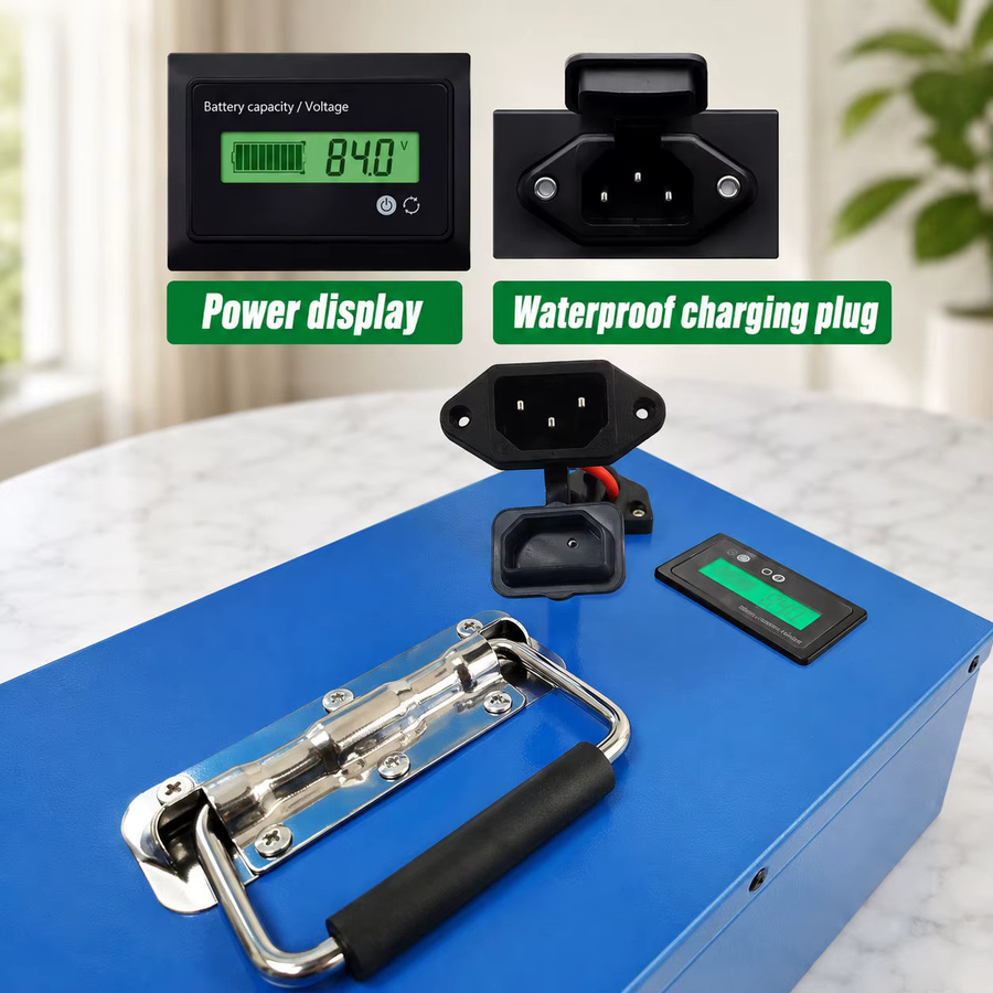 Lithium-Ionen-Akku-Pack 21700 für Motorrad, Elektrofahrzeuge und Dreiräder, 60V, Farbe: Blau - Bild 2