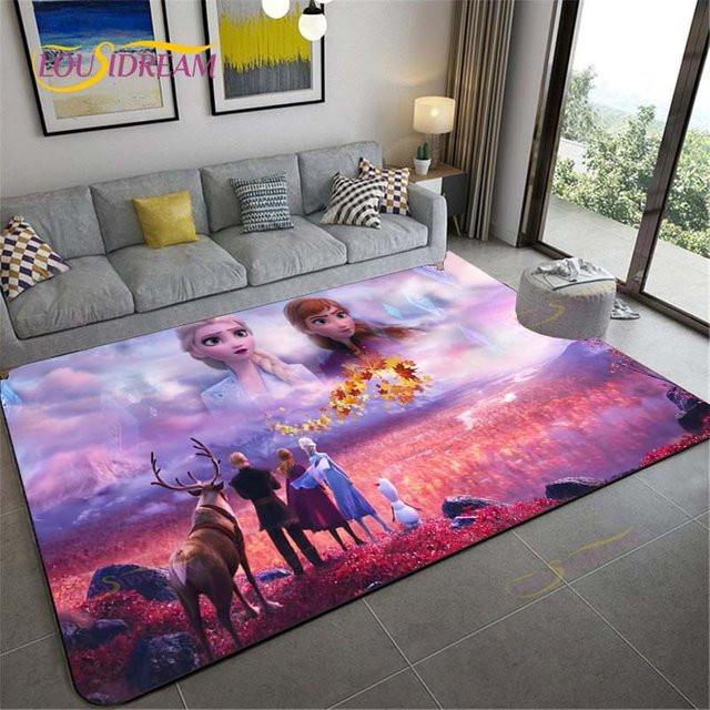 Waschbarer Kinder Teppich mit Cartoon Eiskönigin Motiv von Yunheng, bunt, B/T: 60 x 40 cm - Bild 1