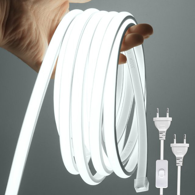 HEGEHE COB Neonstreifen Wasserdichtes Flexibles Dekorationsband mit EU-Stecker Weiß 240V - Bild 1