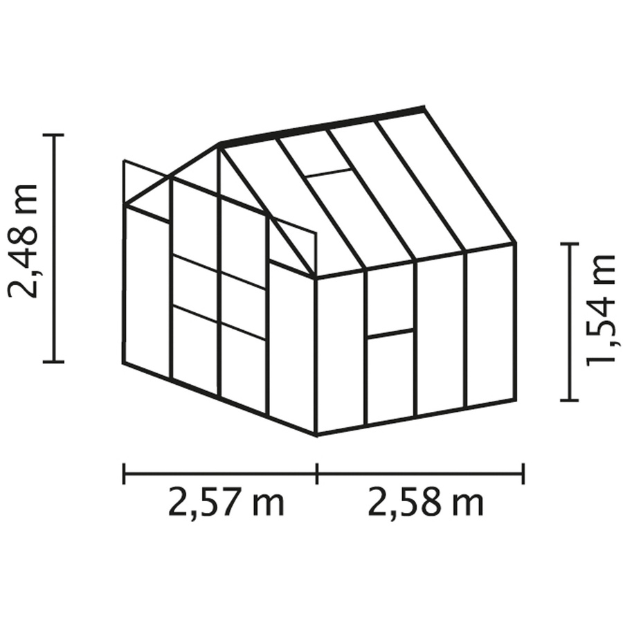 Vitavia Gewächshaus Jupiter 6700 aus Aluminium Eloxiert in Silber mit 4 mm Polycarbonat Hohlkammerplatten und Doppelschiebetür - Bild 2