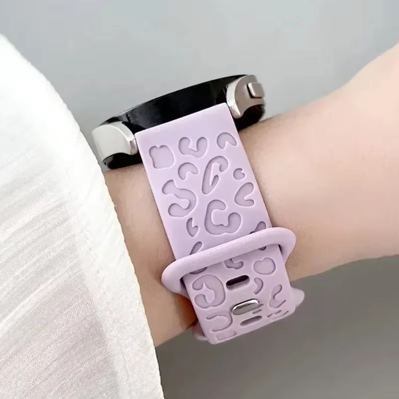Uhrenarmband Silikon, Leoparden, Weiß, 20 mm - Bild 2