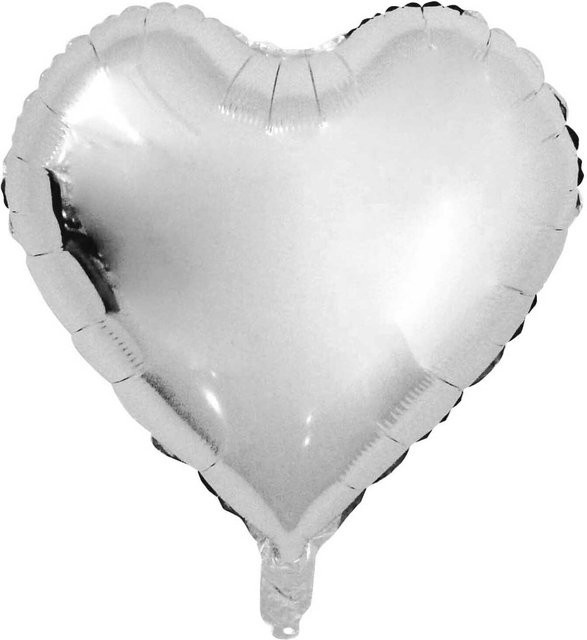 Rico Design Folienballon Herz in Silber, Durchmesser: 36 cm - Bild 1