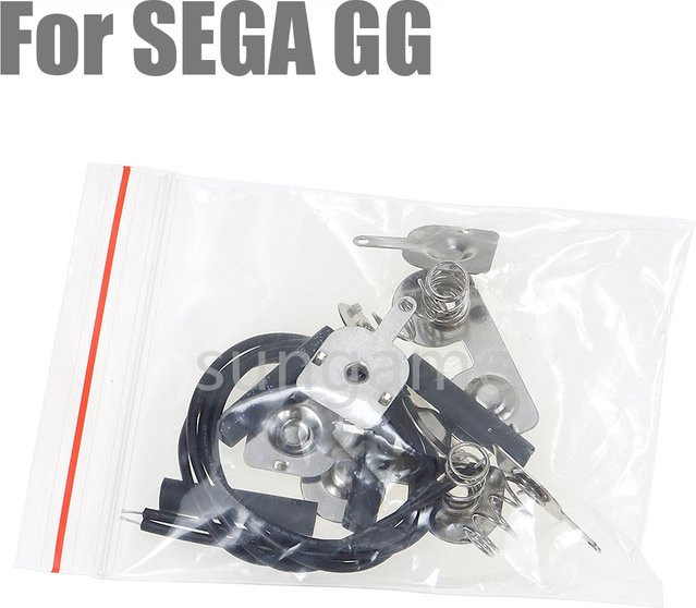5er Set AA-Batteriefeder-Kontaktkörper mit Schrumpfschlauch für SEGA GG OCGAME Retro-Konsolen in Silber - Bild 1